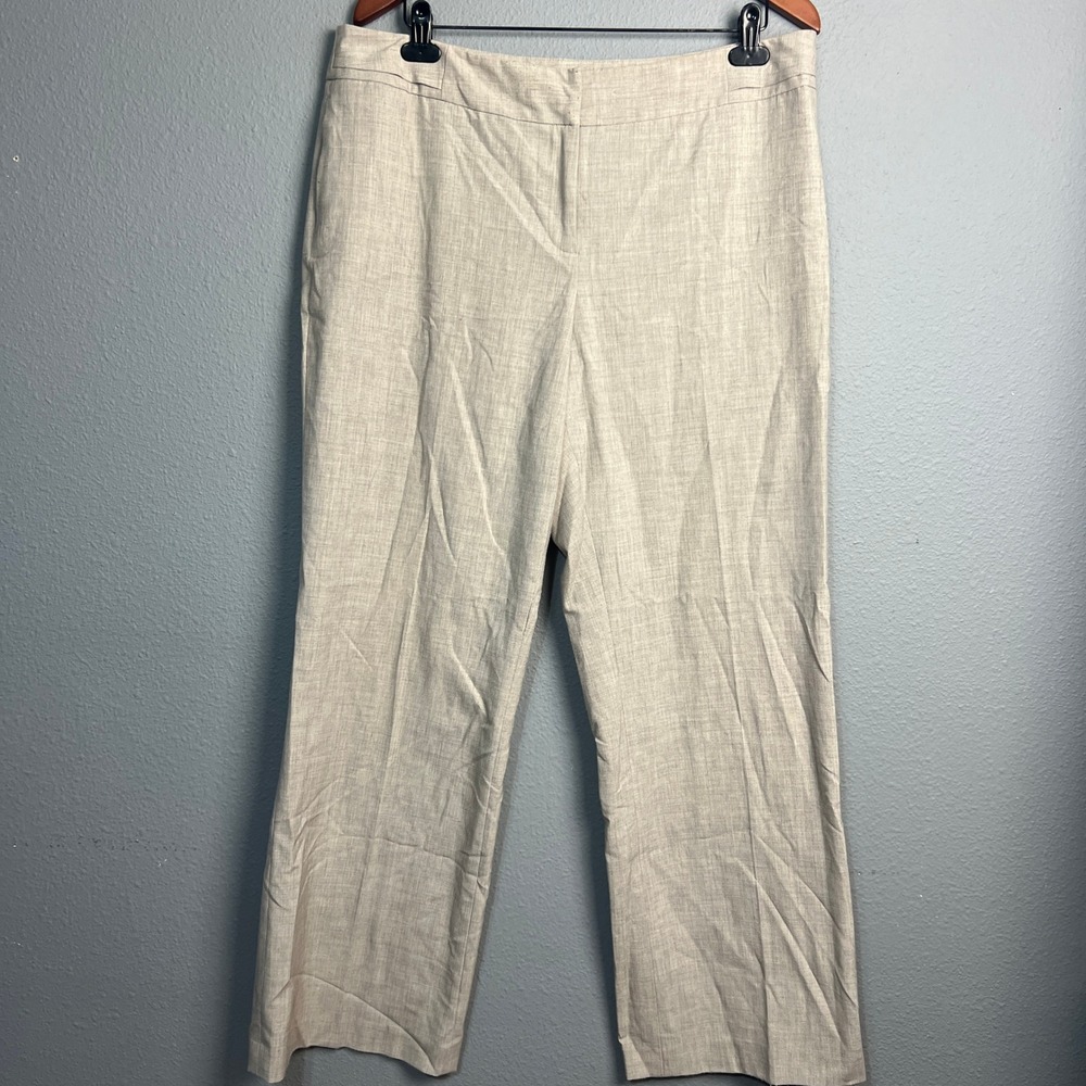 Rafaella Women's Wide Leg Beige Dress Pants Size 16 Beige Career Business Casual